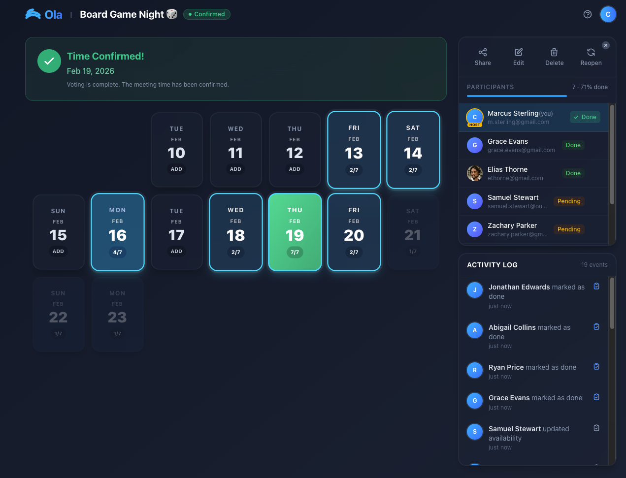 Real-time collaboration view